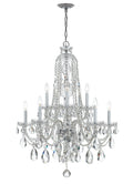 Traditional Crystal 32'' Swarovski Spectra Crystal Polished Chrome Chandelier
