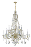 Traditional Crystal 37.5'' Hand Cut Crystal Polished Brass Chandelier
