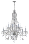 Traditional Crystal 42'' Hand Cut Crystal Polished Chrome Chandelier
