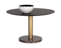 Monaco Dining Table - Gold - Grey Marble / Charcoal Grey - 48"