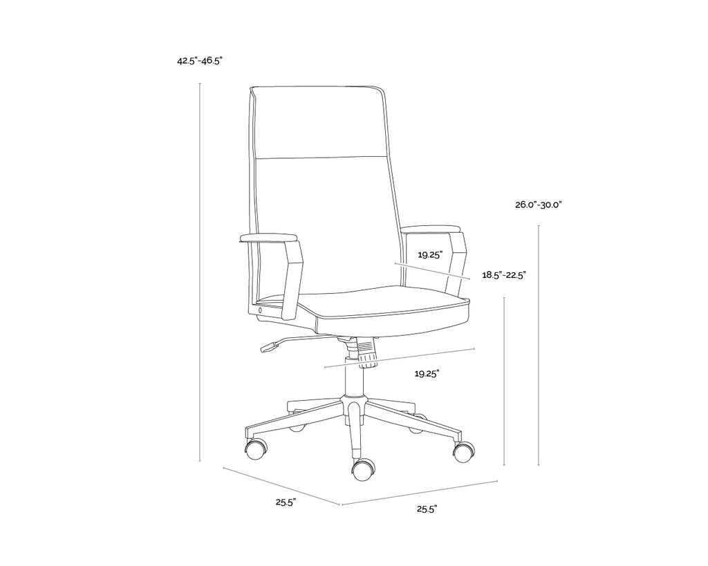 Swanson Office Chair - Polo Club Stone / Bravo Metal