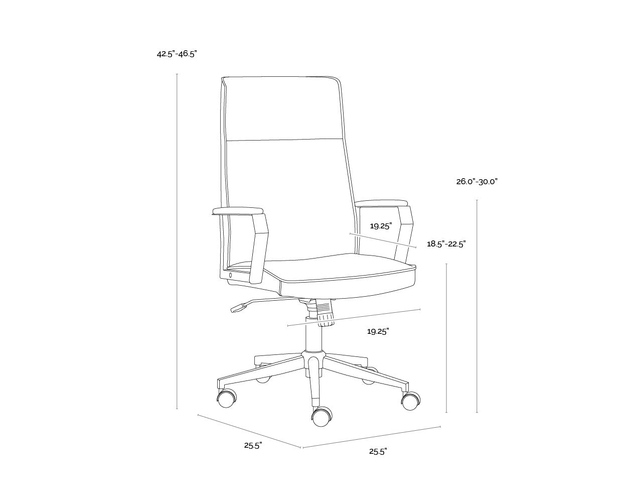 Swanson Office Chair - Polo Club Stone / Bravo Metal
