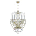 Traditional Crystal 14'' Hand Cut Crystal Polished Brass Chandelier