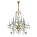 Traditional Crystal 26'' Swarovski Spectra Crystal Polished Brass Chandelier