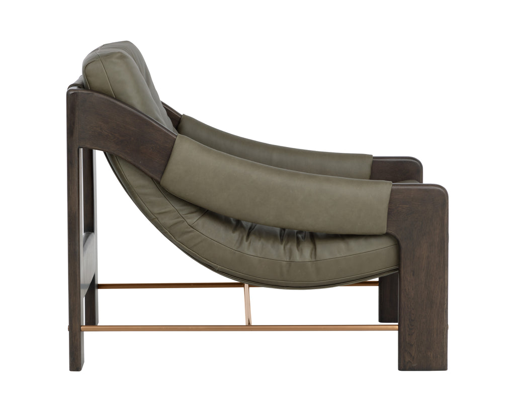 Rafferty Lounge Chair - Brown - Ludlow Dark Olive Leather