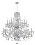 Traditional Crystal 37'' Hand Cut Crystal Polished Chrome Chandelier
