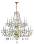 Traditional Crystal 37'' Swarovski Strass Crystal Polished Brass Chandelier
