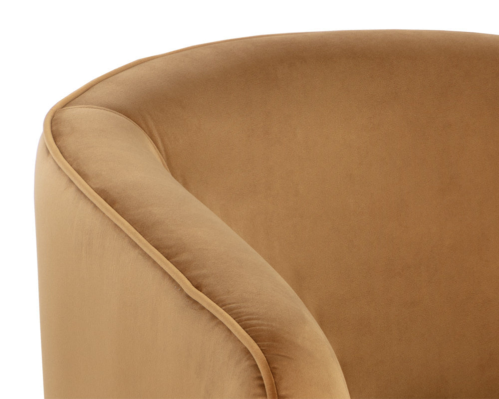 Hazel Swivel Lounge Chair - Dark Bronze - Gold Sky