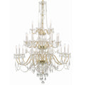 Traditional Crystal 45'' Hand Cut Crystal Polished Brass Chandelier