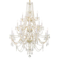Traditional Crystal 38'' Hand Cut Crystal Polished Brass Chandelier