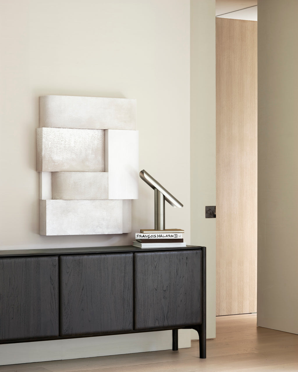 Pi Sideboard | Varnished Teak | Dark Brown | 3 Doors