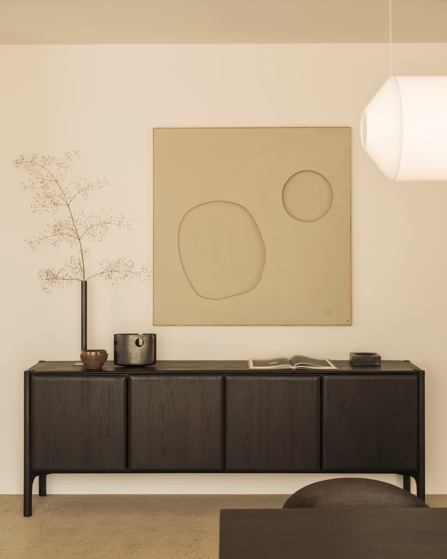 Pi Sideboard | Varnished Teak | Dark Brown | 3 Doors