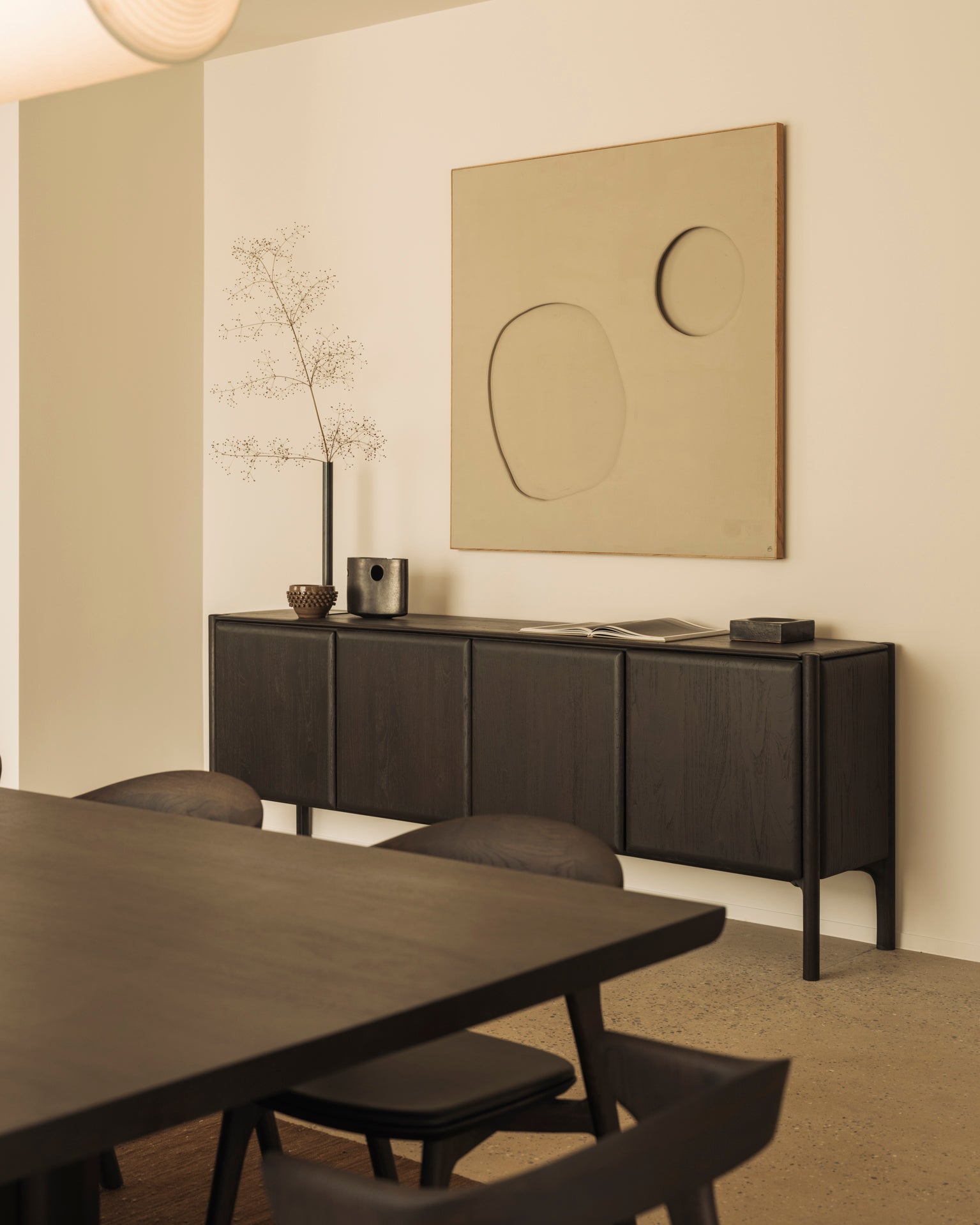 Pi Sideboard | Varnished Teak | Dark Brown | 4 Doors