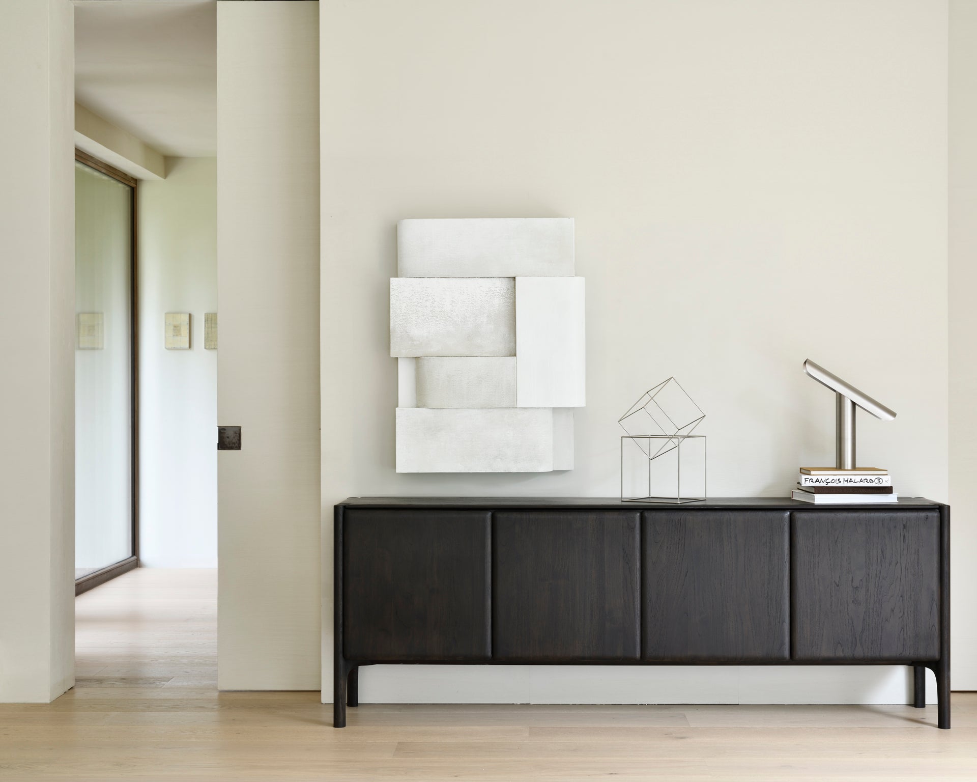 Pi Sideboard | Varnished Teak | Dark Brown | 4 Doors