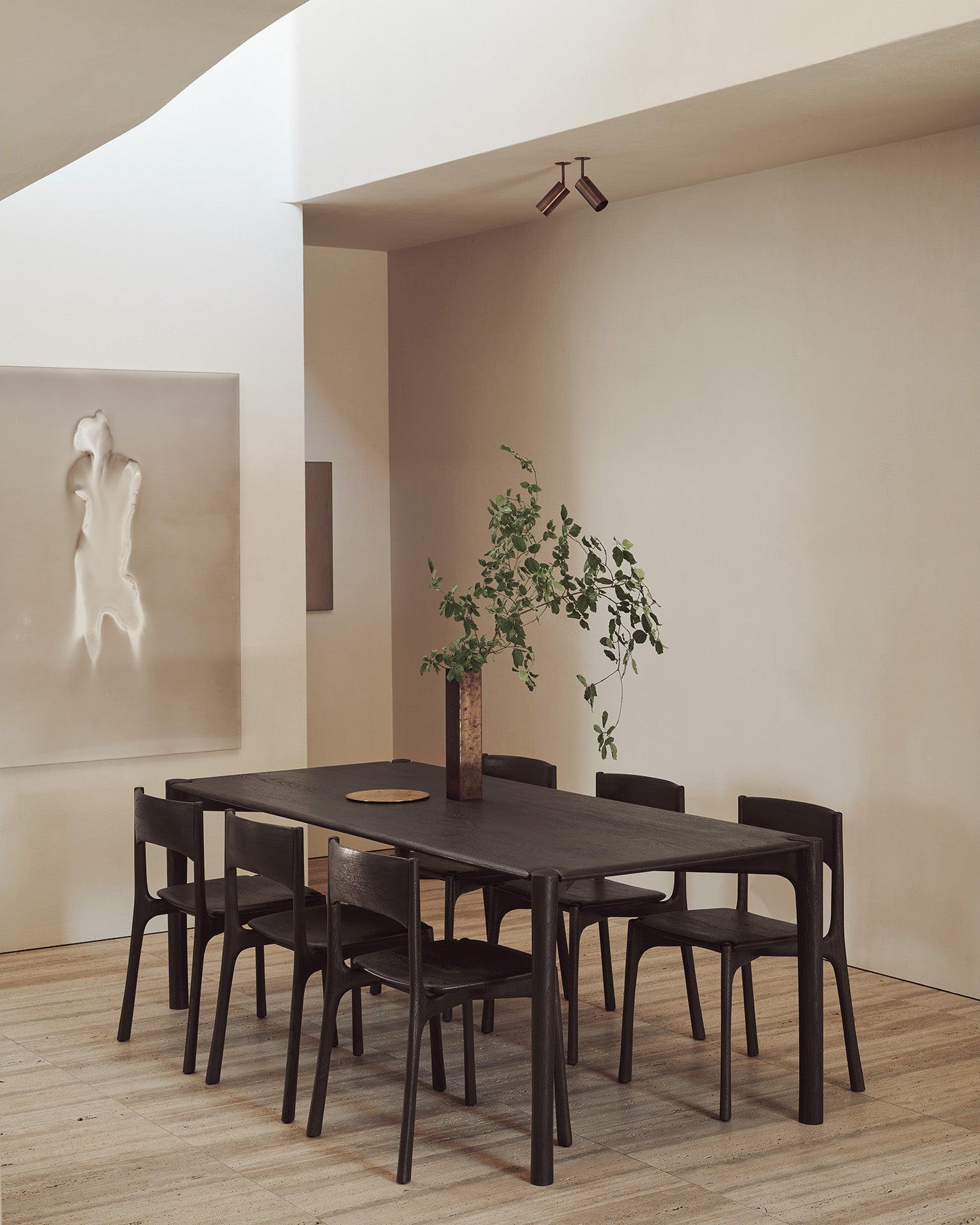 Pi Dining Table | Varnished Teak | Dark Brown | Rectangular | 94" X 39"