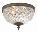 Radley 10'' English Bronze Faceted Cut Glass Bowl Flush Mount