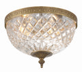 Radley 10'' Olde Brass Faceted Cut Glass Bowl Flush Mount
