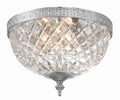 Radley 12'' Polished Chrome Faceted Cut Glass Bowl Flush Mount
