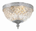 Radley 8'' Polished Chrome Faceted Cut Glass Bowl Flush Mount