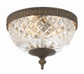 Radley 8'' English Bronze Faceted Cut Glass Bowl Flush Mount