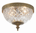 Radley 8'' Olde Brass Faceted Cut Glass Bowl Flush Mount