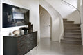 Grooves Sideboard | Varnished Teak | Off Black | 4 Doors