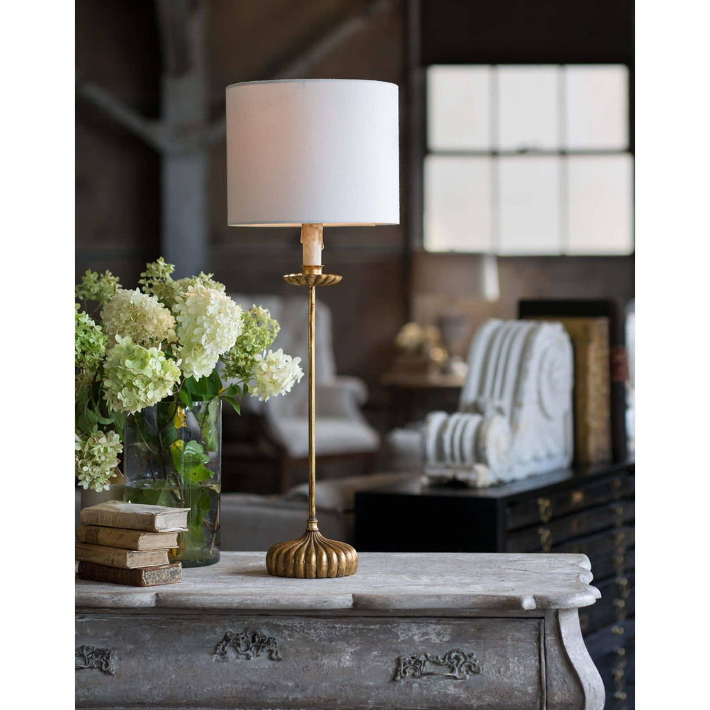 Clove Stem Buffet Table Lamp | Natural Linen Shade