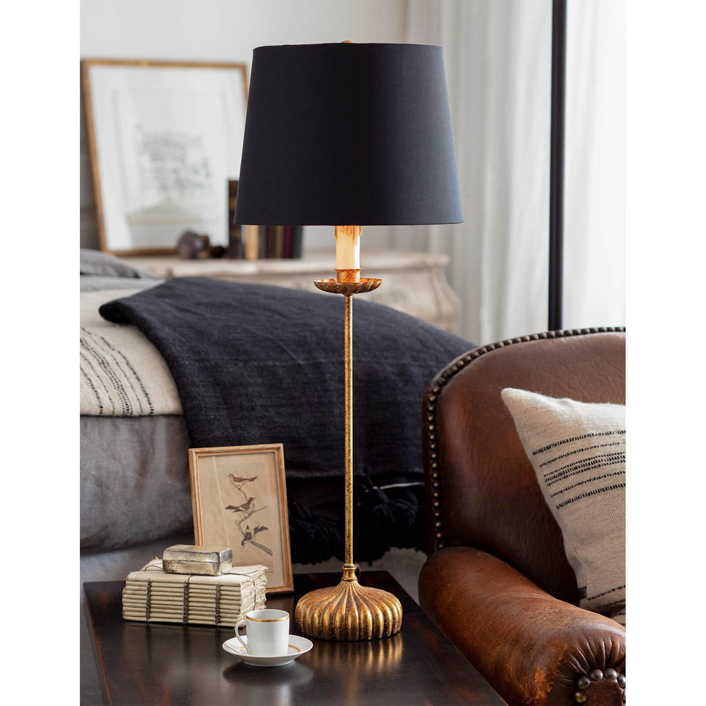 Clove Stem Buffet Table Lamp | Black Shade