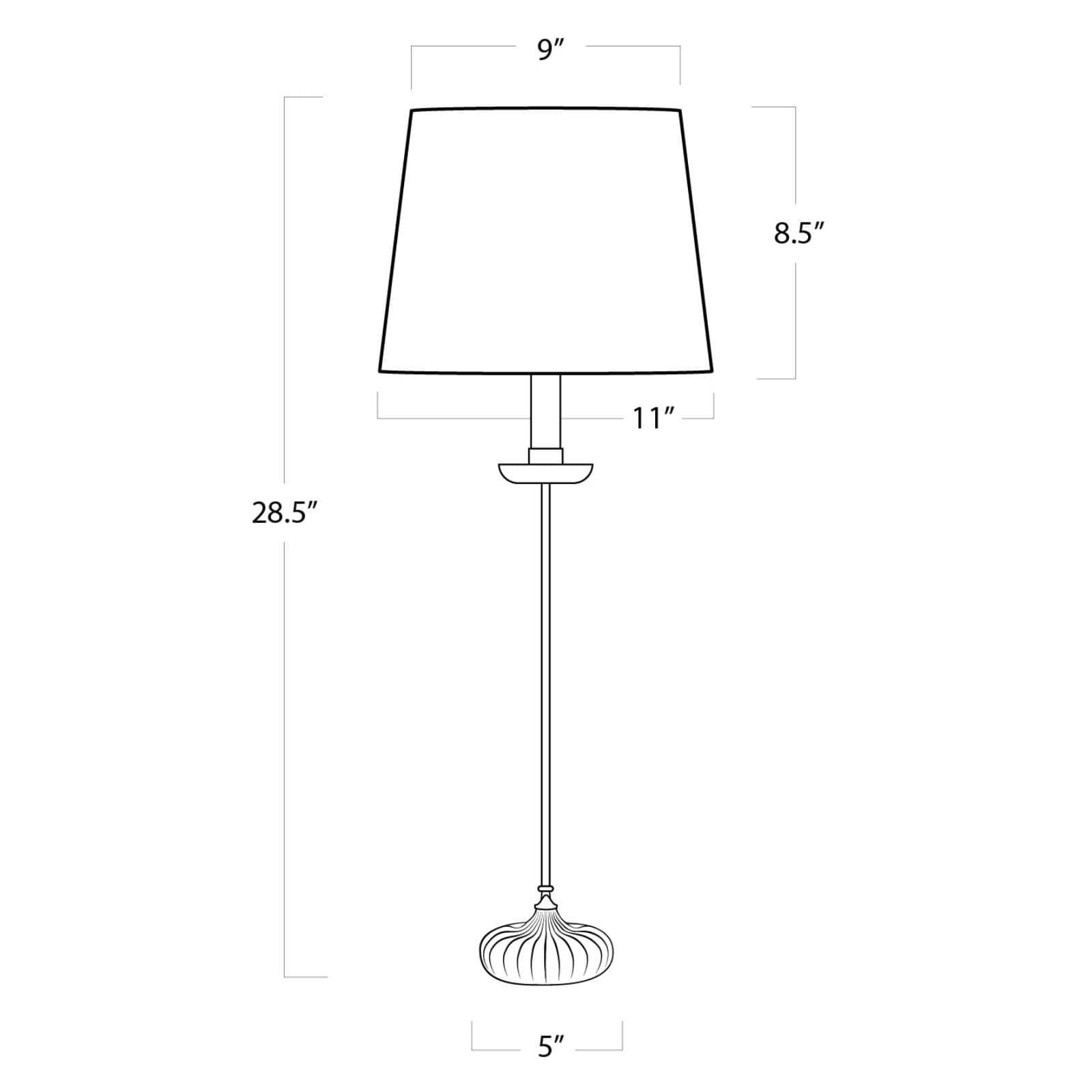 Clove Stem Buffet Table Lamp | Black Shade