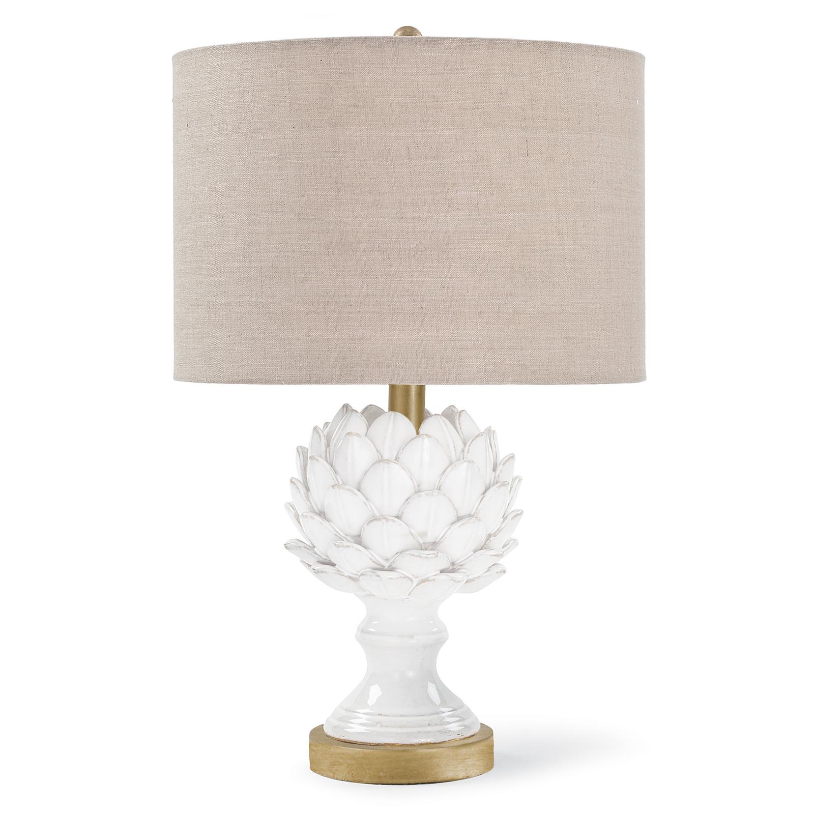 Leafy Artichoke Ceramic Table Lamp | Off White