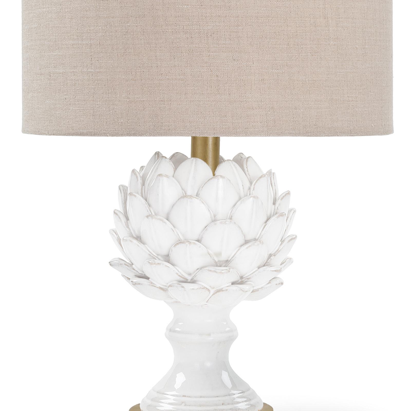Leafy Artichoke Ceramic Table Lamp | Off White