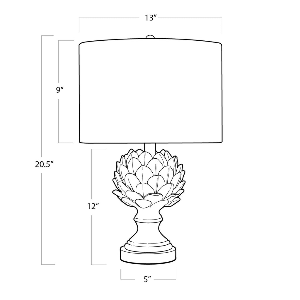 Leafy Artichoke Ceramic Table Lamp | Off White