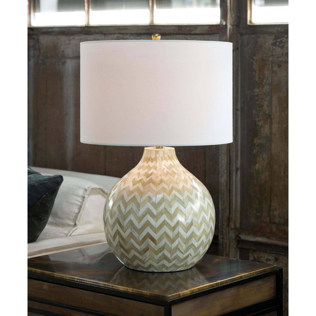 Chevron Bone Table Lamp | Natural