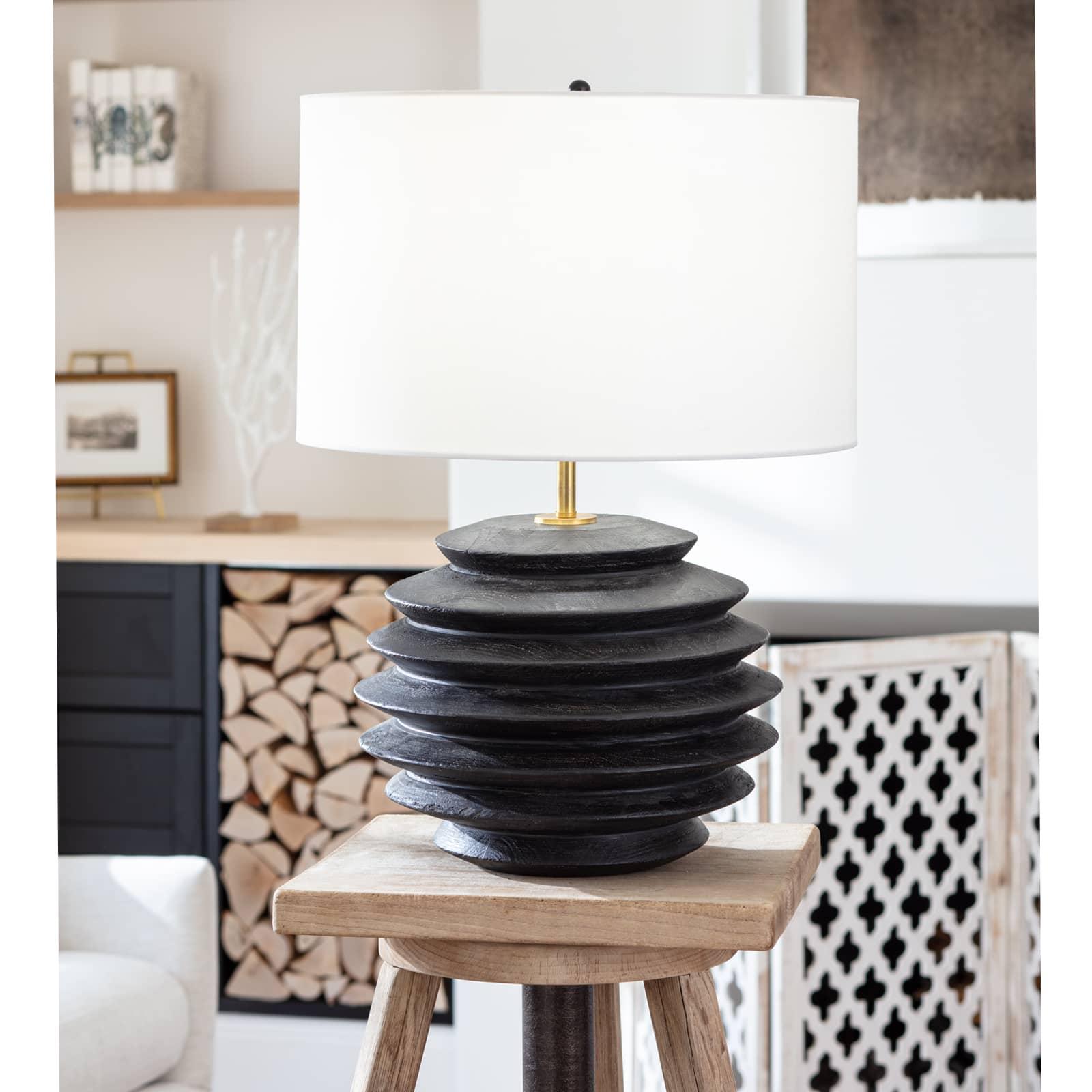 Accordion Table Lamp Round | Ebony