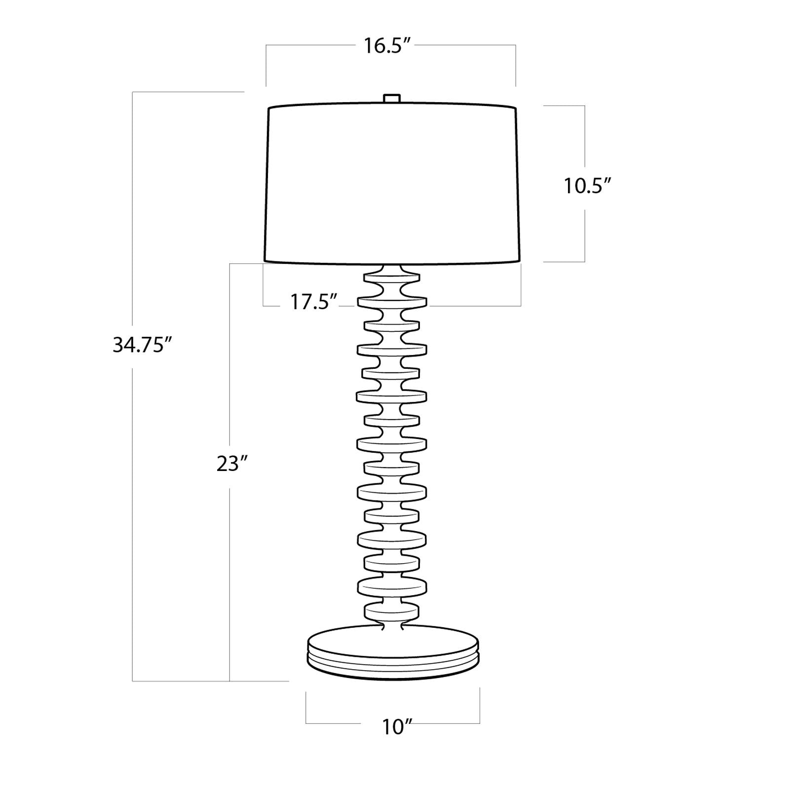 Fishbone Buffet Table Lamp | Ebony
