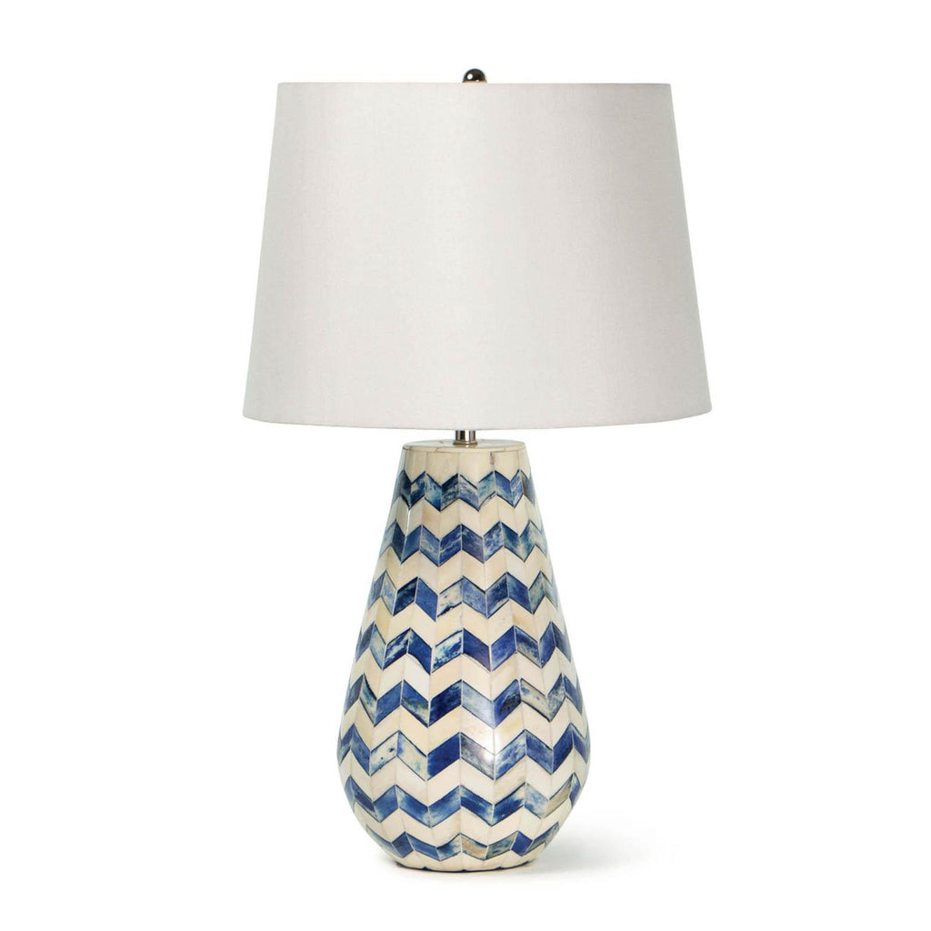 Cassia Chevron Table Lamp | Blue
