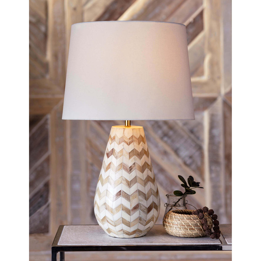 Cassia Chevron Table Lamp | Natural
