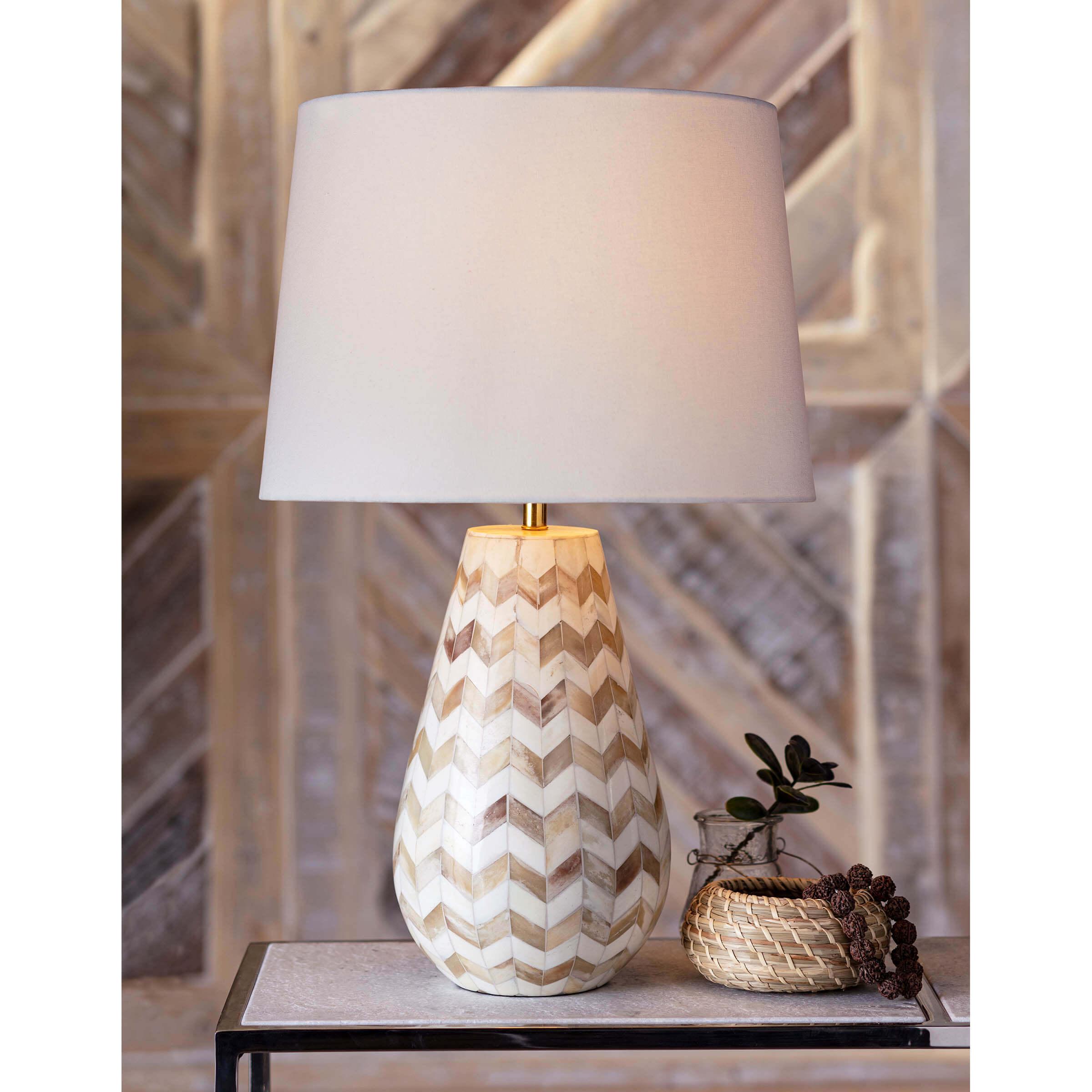 Cassia Chevron Table Lamp | Natural