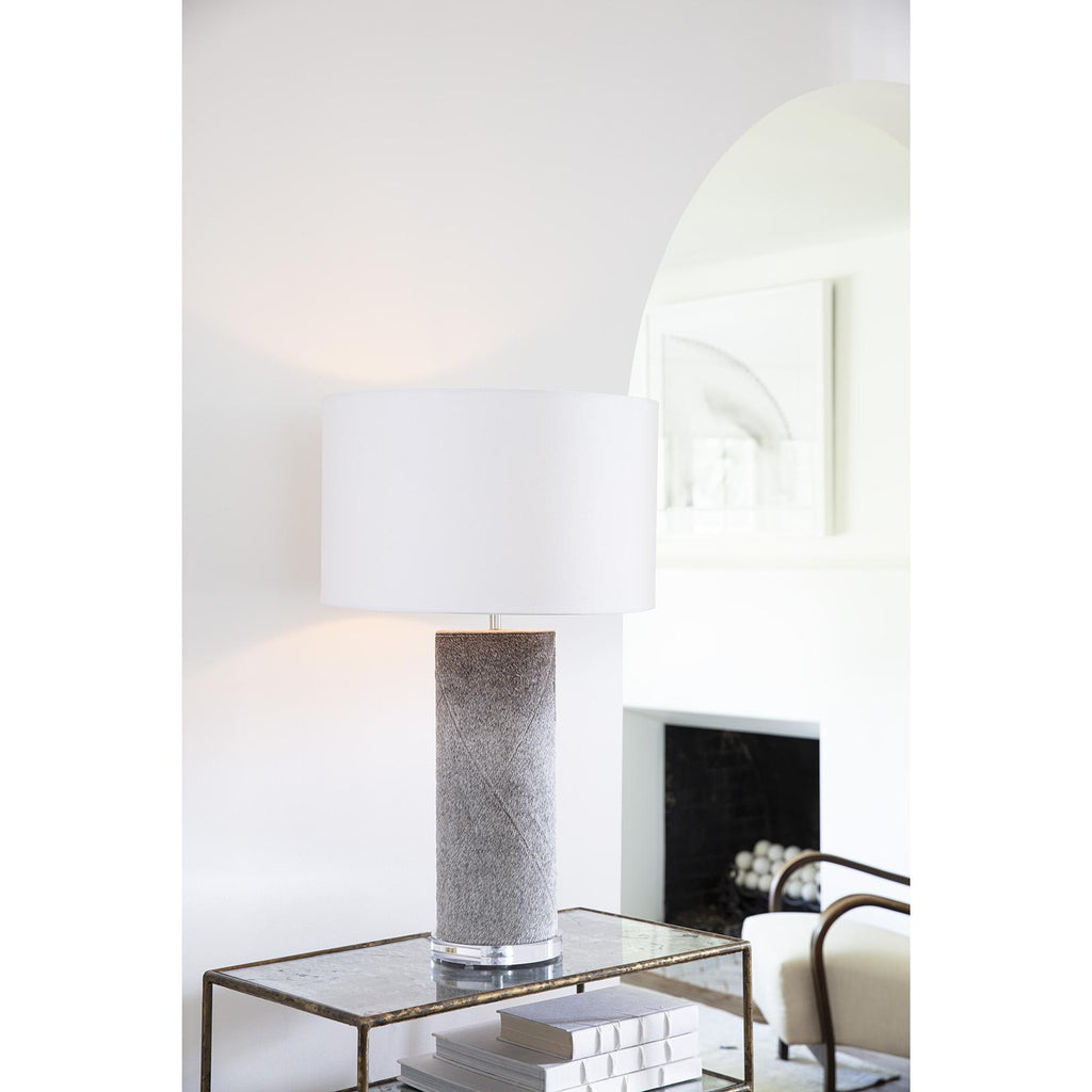 Andres Column Table Lamp | Grey