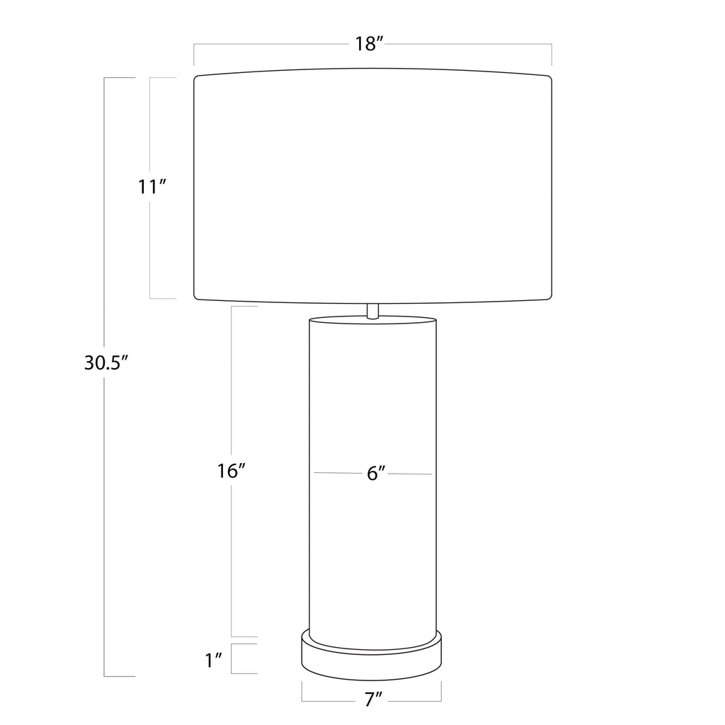 Andres Column Table Lamp | Grey