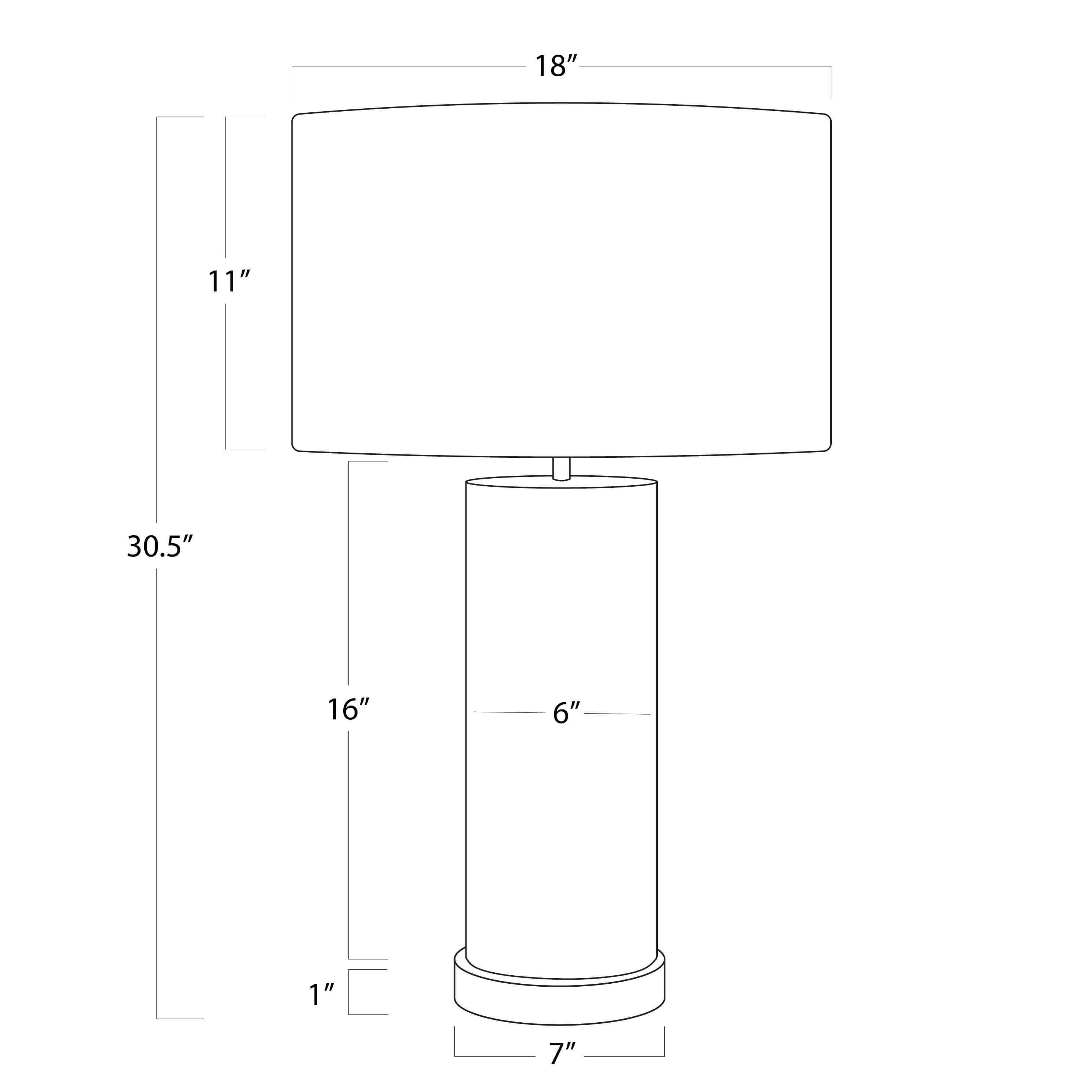 Andres Column Table Lamp | Grey