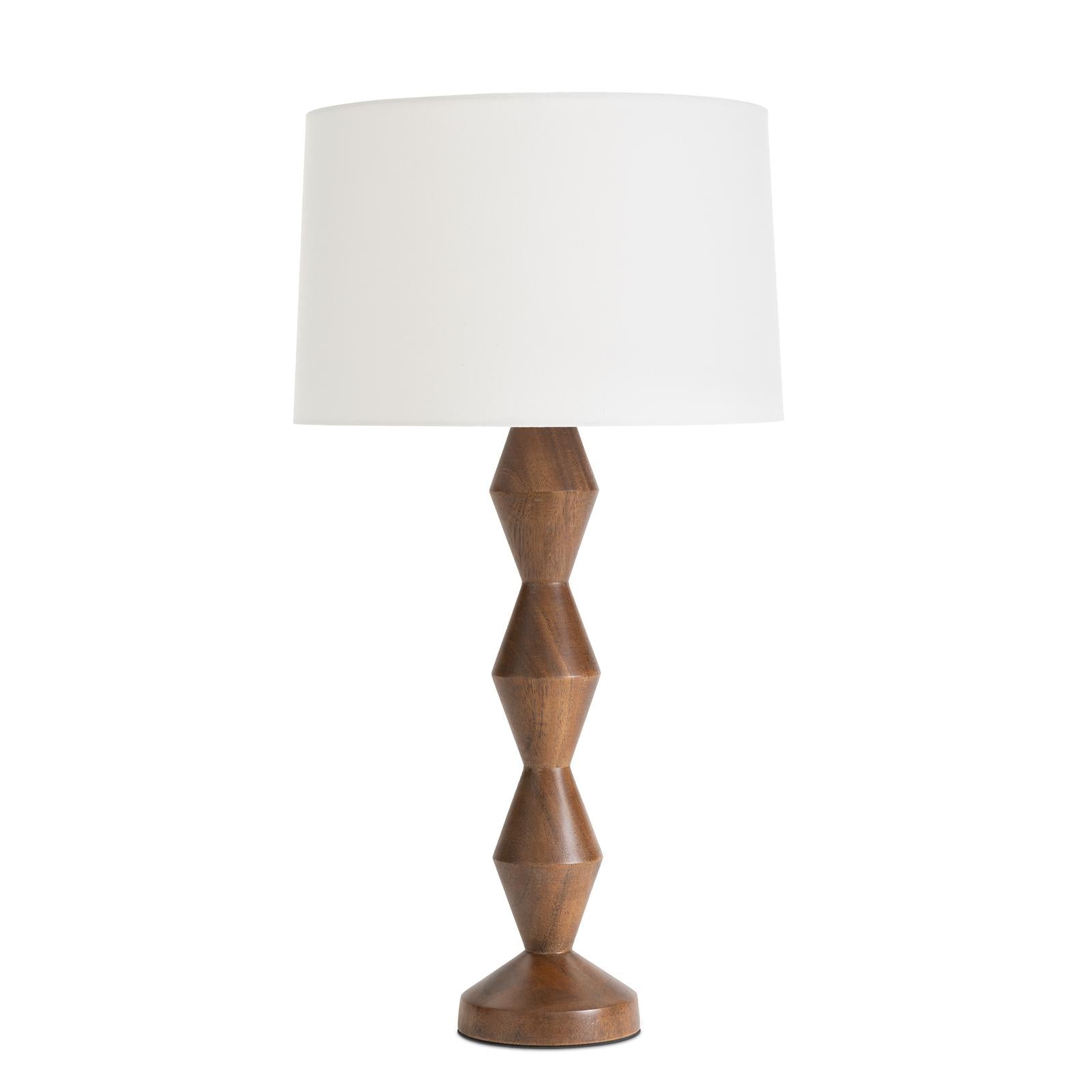 Crew Walnut Buffet Lamp | Natural Linen Shade