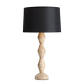 Crew Travertine Buffet Lamp | Black Shade