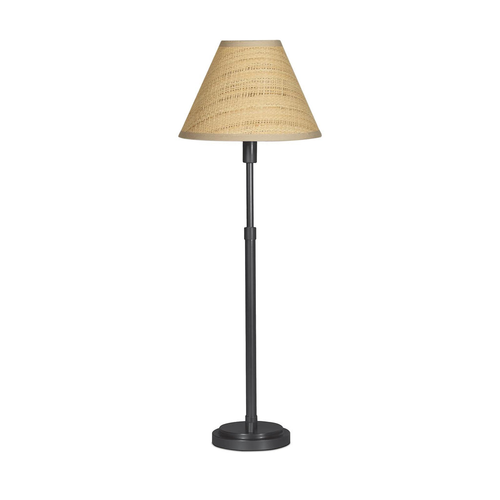 Polly Buffet Lamp | Blackened Brass | Rattan Shade