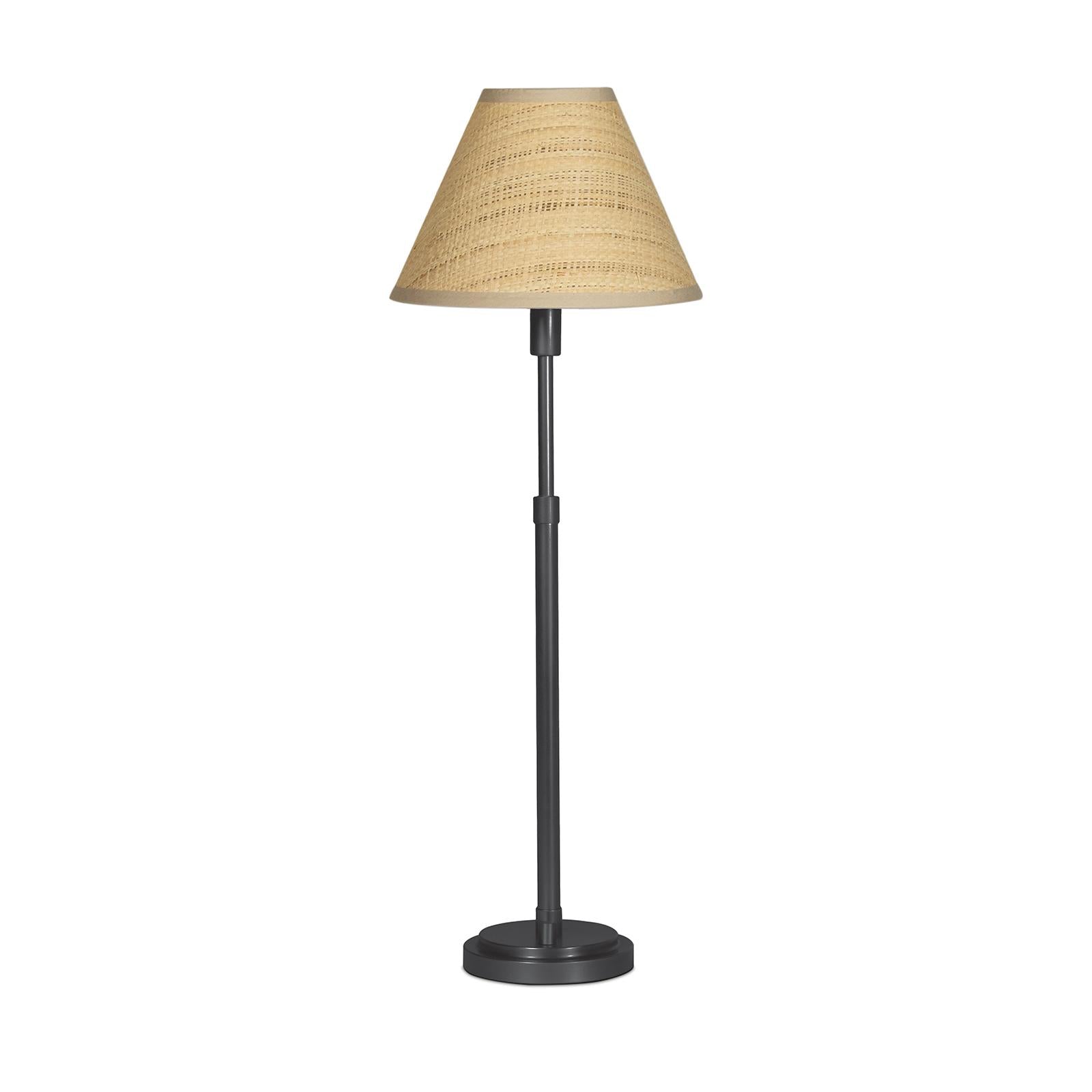 Polly Buffet Lamp | Blackened Brass | Rattan Shade