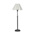 Polly Buffet Lamp | Blackened Brass | Linen Scalloped Shade