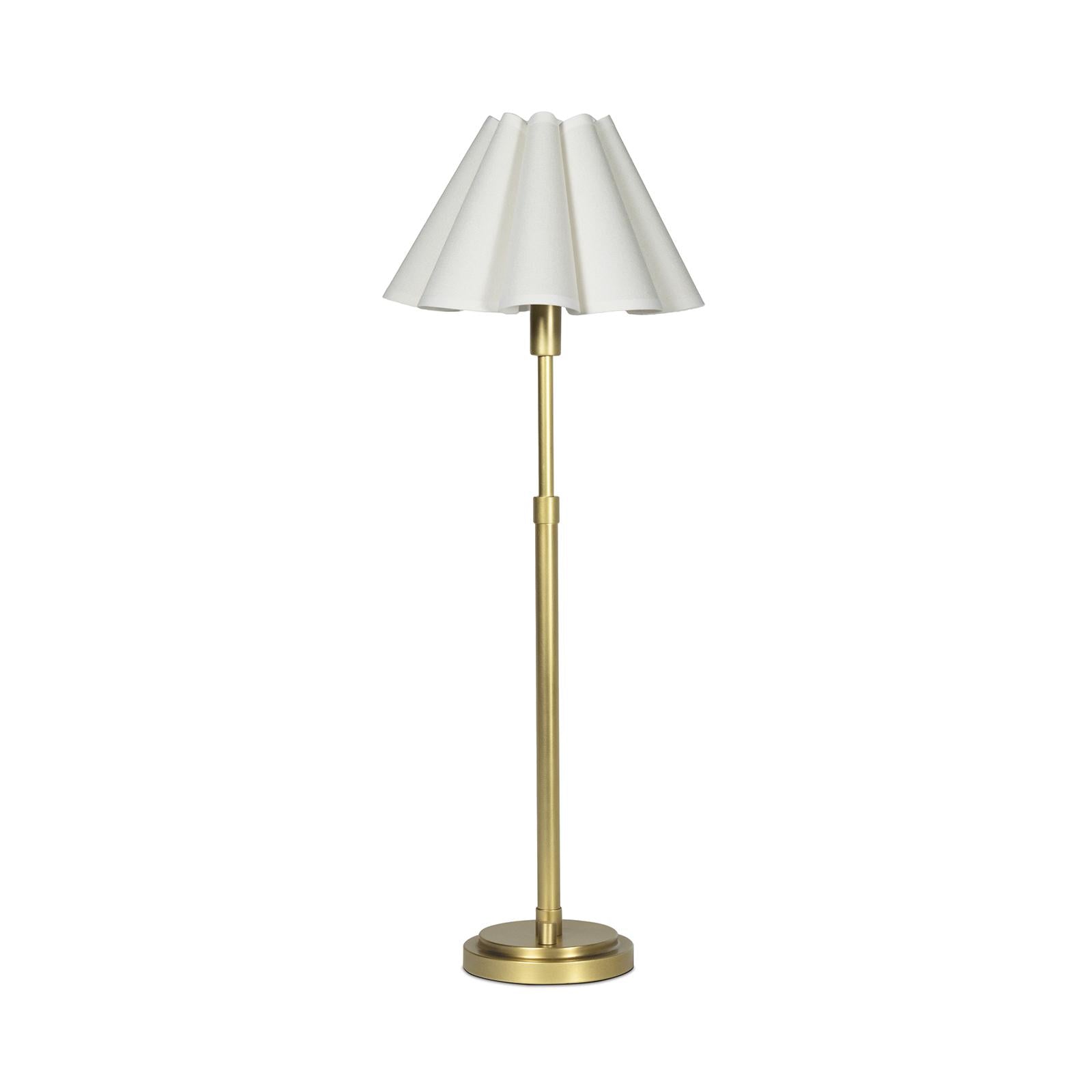 Polly Buffet Lamp | Natural Brass | Linen Scalloped Shade