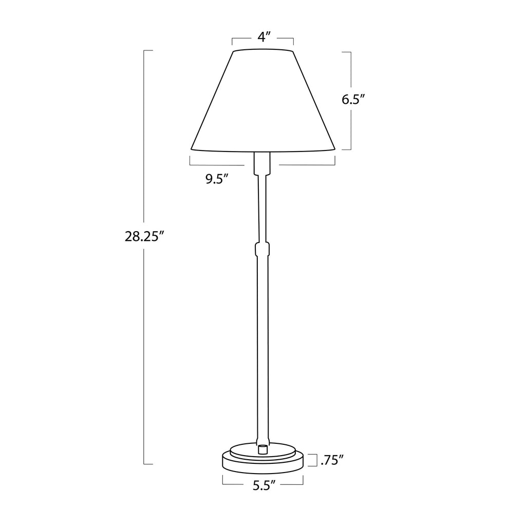 Polly Buffet Lamp | Natural Brass | Rattan Shade