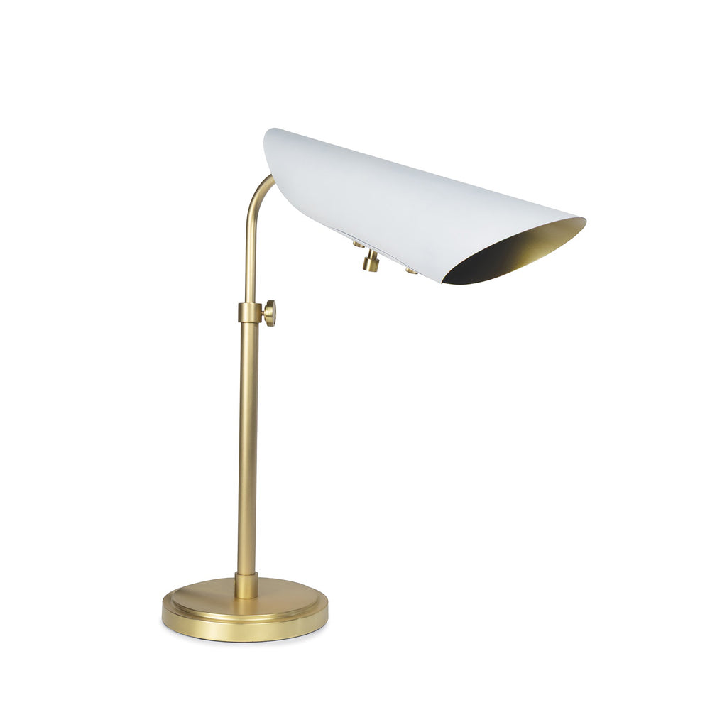 Vest Table Lamp | White and Natural Brass