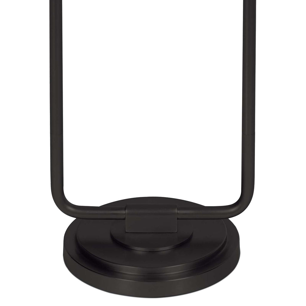 Polly Double Arm Table Lamp | Blackened Brass | Linen Scalloped Shade